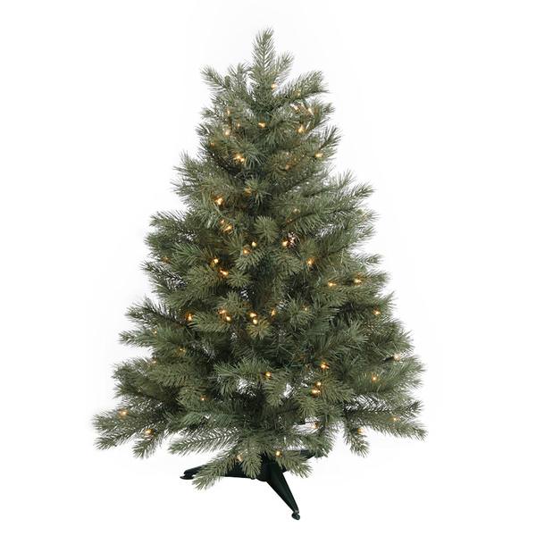 3.5' x 30" Artificial Blue Albany Spruce 150 Clear Lights