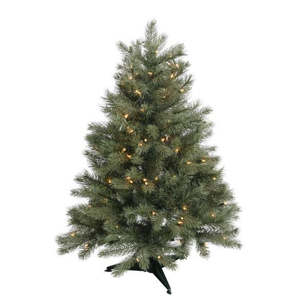 3.5' x 30" Artificial Blue Albany Spruce 135 Warm White LED Lights