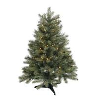 Vickerman 3.5' x 30" Artificial Blue Albany Spruce 135 Warm White LED Lights