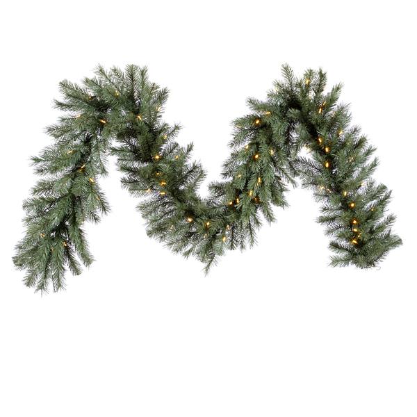 9' x 12" Artificial Blue Albany Spruce Garland 90 Warm White LED Lights
