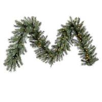 Vickerman 9' x 12" Artificial Blue Albany Spruce Garland 90 Warm White LED Lights