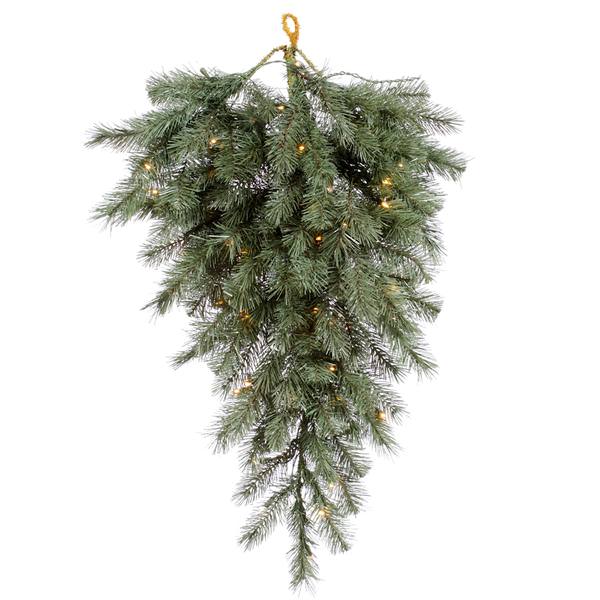 36" Artificial Blue Albany Spruce Teardrop 50 Clear Lights