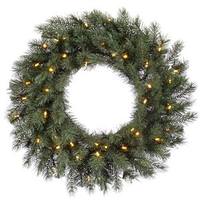 Vickerman 30" Artificial Blue Albany Spruce Wreath 50 Clear Lights