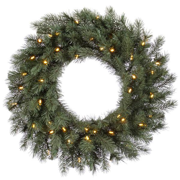 48" Artificial Blue Albany Spruce Wreath 200 Clear Lights