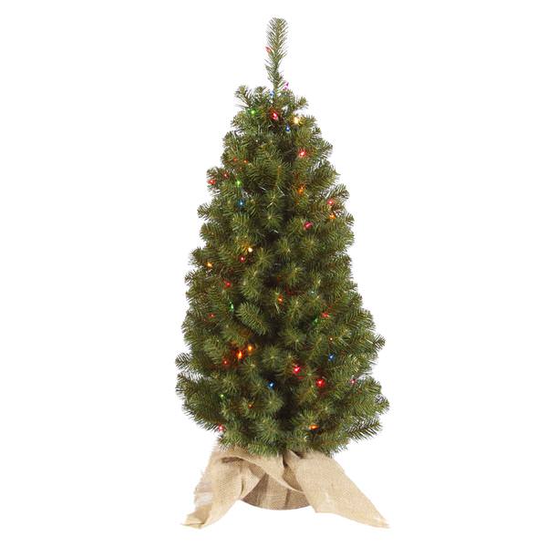 36" x 18" Artificial Felton Pine 50 Multi-Color Lights