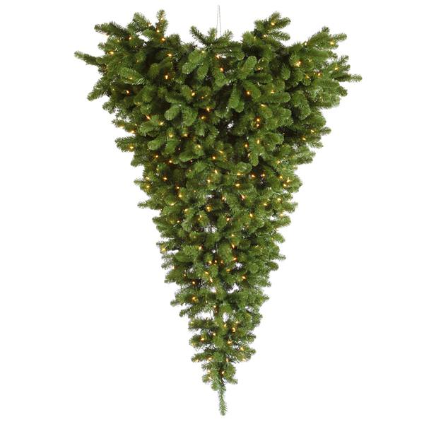 6' x 61" Artificial American Upside Down 600 Clear DuraLit Miniature Lights