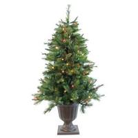 Vickerman 5' x 34" Artificial Potted Cashmere 200 Clear DuraLit Miniature Lights