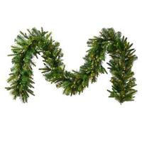 View 9' x 14" Artificial Cashmere Pine Garland 100 Warm White Italian LED Lights