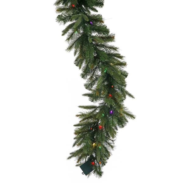 50' x 14" Artificial Cashmere Pine Garland 500 Multi-Color Italian LED Lights