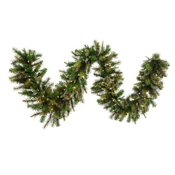 9' x 18" Artificial Cashmere Pine Garland 150 Warm White Italian LED Lights