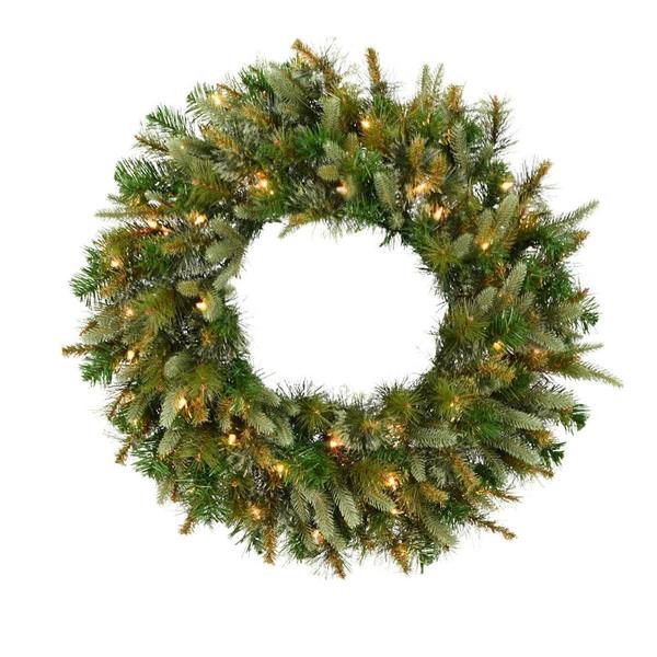 30" Artificial Cashmere Pine Wreath 50 Clear Lights