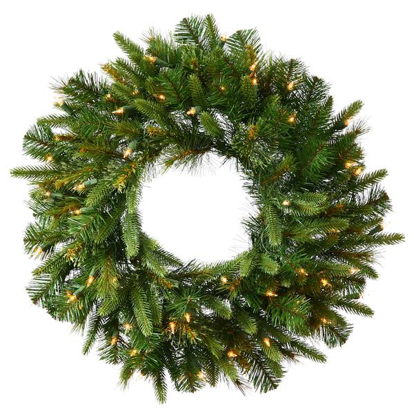 36" Artificial Cashmere Pine Wreath 100 Clear Lights