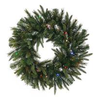 Vickerman 84" Artificial Cashmere Pine Wreath 400 Multi Color LED Lights