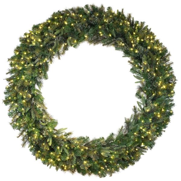 96" Artificial Cashmere Pine Wreath 500 Warm White Italian LED Lights