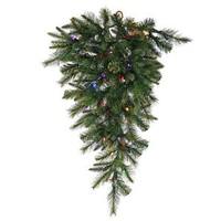 Vickerman 48" Artificial Cashmere Pine Teardrop 50 Multi-Color Italian LED Lights