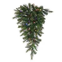 Vickerman 36" Artificial Cashmere Pine Battery Operated Teardrop 30 Multi-Color Italian LED Lights