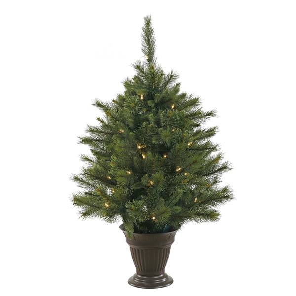 3.5' x 28" Artificial Cashmere Pine Battery Operated 50 Warm White Italian LED Lights