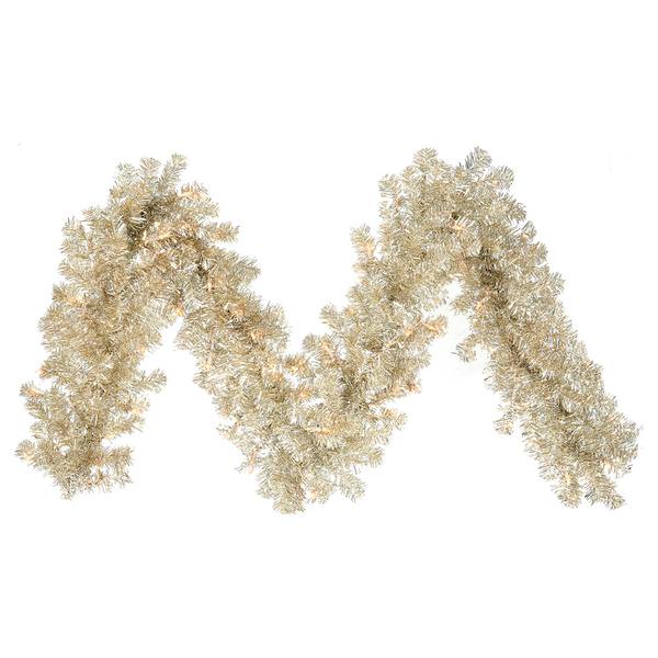 9' x 10" Artificial Champagne Garland 50 Clear Lights