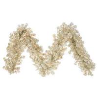 Vickerman 9' x 10" Artificial Champagne Garland 50 Clear Lights