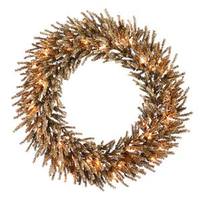 Vickerman 24" Artificial Chocolate Wreath 35 Clear Lights