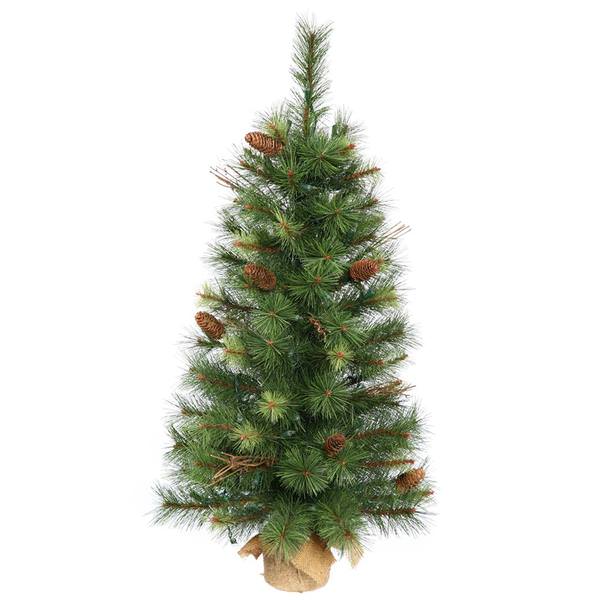 3' Artificial Caribou Mix Pine with Pine Cones