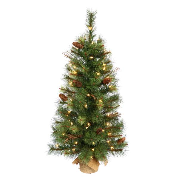 36" Artificial Caribou Mix Pine 70 Clear Lights