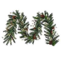 Vickerman 9' x 14" Artificial Nisswa Berry Pine Garland with Pine Cones and Berries