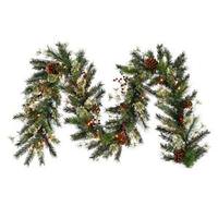 Vickerman 9' X 14"Artificial  Nisswa Berry Pine 70 Clear Lights with Cones