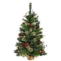 Vickerman 3' Artificial Nisswa Berry Pine with Pine Cones and Berries