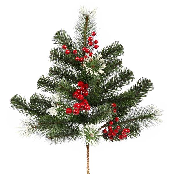 24" Artificial Siegal Berry Pine Spray with Red Berries