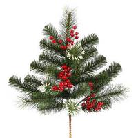 Vickerman 24" Artificial Siegal Berry Pine Spray with Red Berries