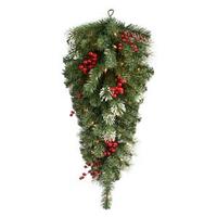 Vickerman 36" Artificial Siegal Berry Pine Teardrop 35 Clear Lights