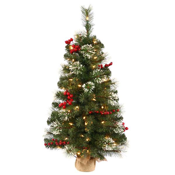 2.5' Artificial Siegal Berry Pine 50 Clear Lights with Berries