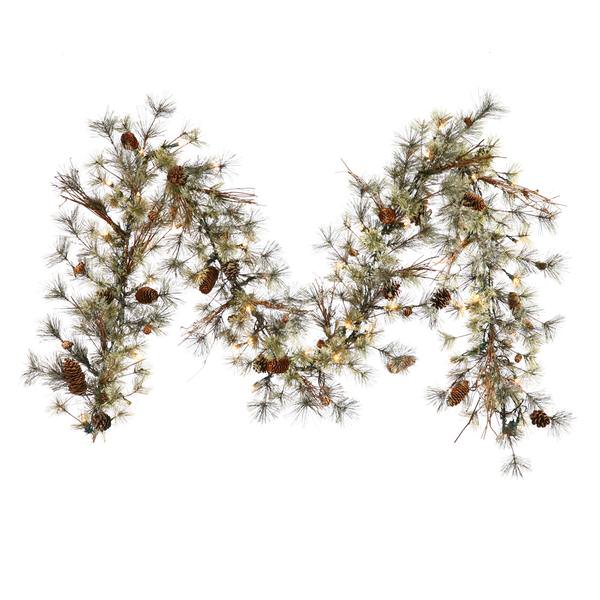 9' x 12" Artificial Dakota Pine Garland 50 Clear Lights