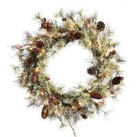 Vickerman 30" Artificial Dakota Pine 50 Clear Miniature Lights with Pine Cones