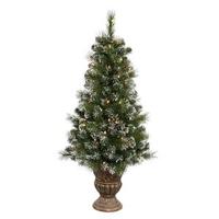Vickerman 4' Artificial Sweden Pine Potted 70 Clear Lights