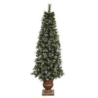 Vickerman 6' Artificial Sweden Pine Potted 200 Clear Lights