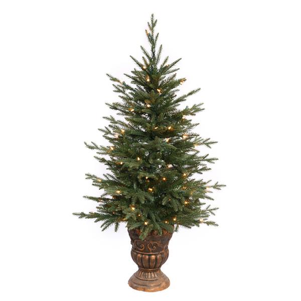 4' Artificial Norwood Fir Potted 70 Clear Lights