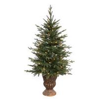 Vickerman 4' Artificial Norwood Fir Potted 70 Clear Lights
