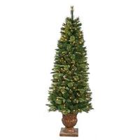 Vickerman 6' Artificial Euclid Mix Pine Potted 70 Clear Lights