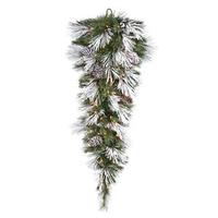 Vickerman 48" Artificial Flocked Mix Pine Teardrop 100 Warm White Italian LED Lights