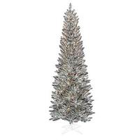 Vickerman 9' x 41" Pewter Tinsel 500 Clear Lights