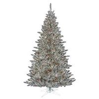 Vickerman 7.5' x 52" Pewter Tinsel 550 Clear Lights
