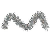 Vickerman 9' x 14" Artificial Pewter Tinsel Garland 100 Clear Lights