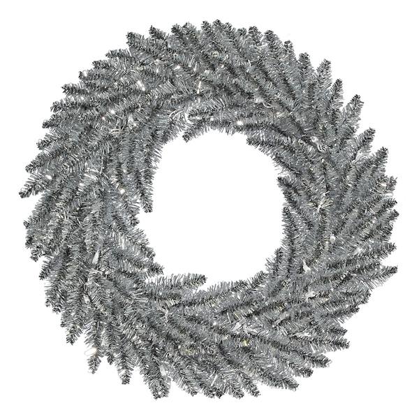 24" Artificial Pewter Tinsel