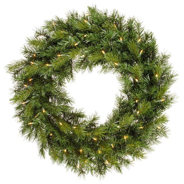 30" Artificial Augusta Pine Wreath 50 Clear Lights