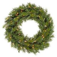 Vickerman 30" Artificial Augusta Pine Wreath 50 Warm White Italian LED Lights