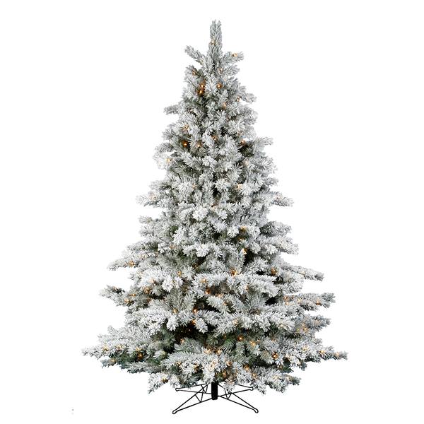 4.5' x 40" Artificial Flocked Aspen 150 Clear Lights
