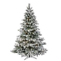 Vickerman 4.5' x 40" Artificial Flocked Aspen 150 Warm White Italian LED Lights
