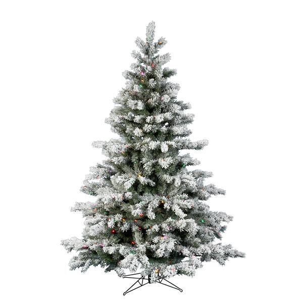 7.5' x 64" Artificial Flocked Aspen 700 Multi-Color Italian LED Lights